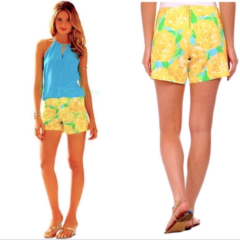 Lilly Pulitzer Deenie Short in Sunglow Yellow Roses Size 2